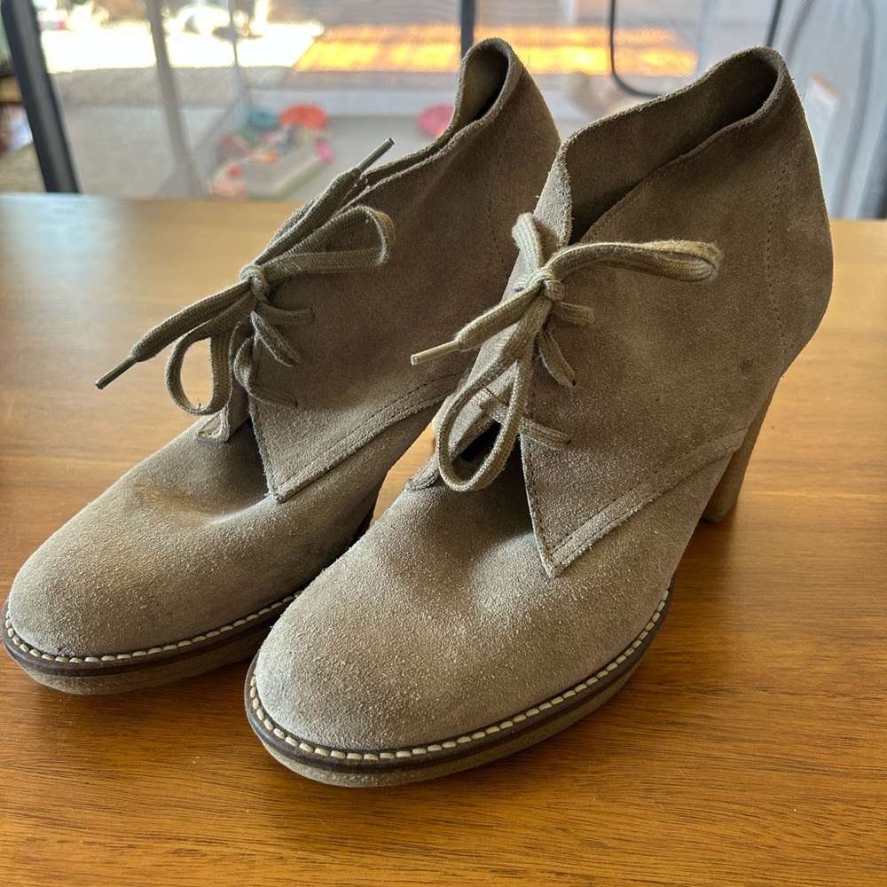 J. Crew Suede Ankle Boots - Taupe